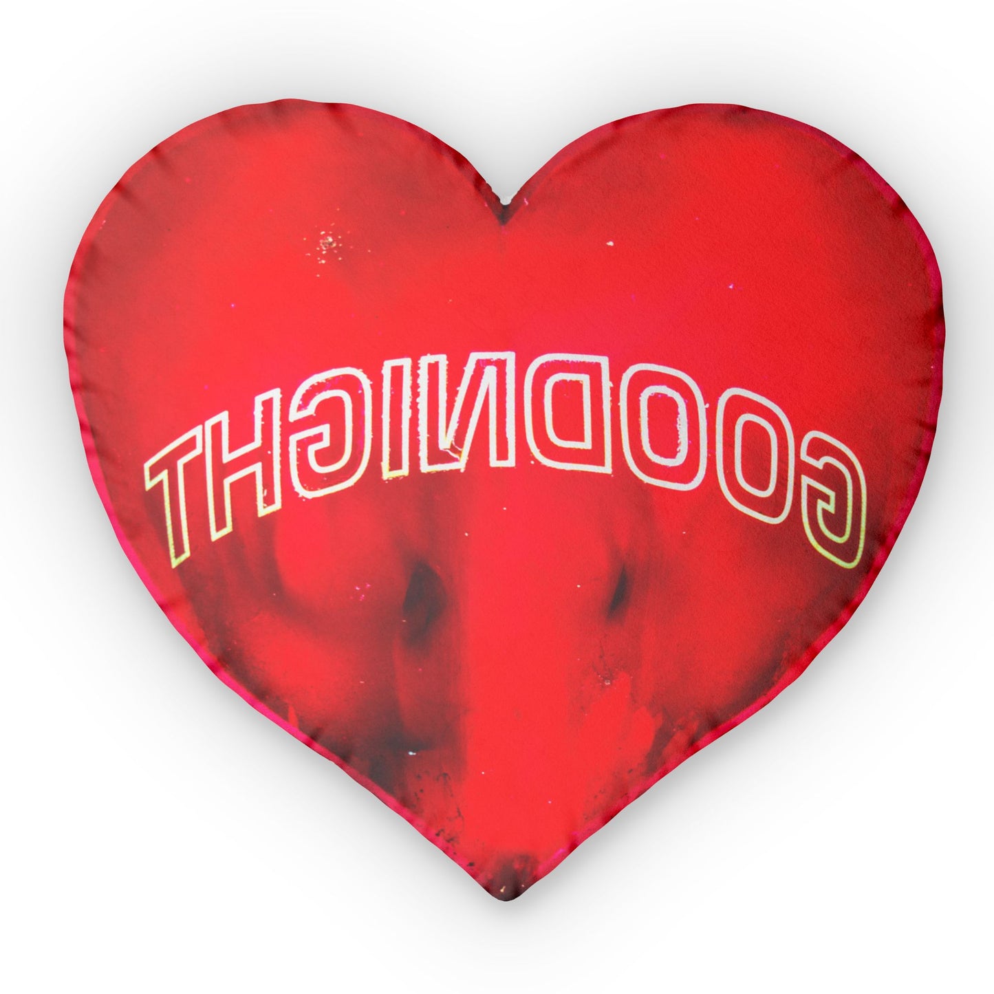 Custom Heart Shaped Pillow with 'Goodnight' Text | Cozy Home Decor, Cute Gift for Couples, Bedroom Decor, Valentine's Day Gift, Comfort Item