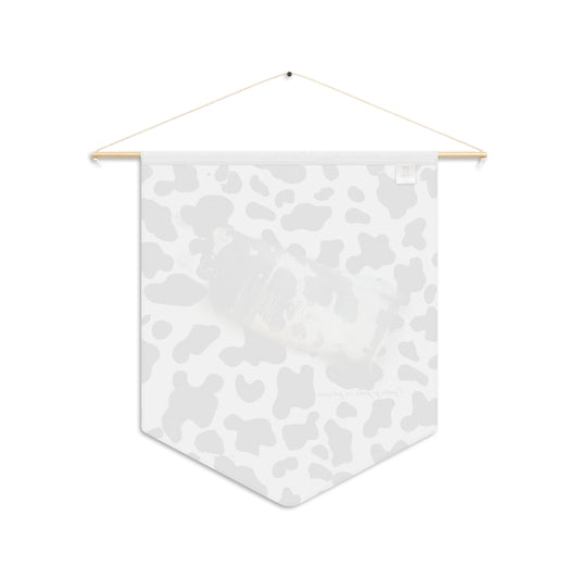 Cow Print Wall Pennant with Vintage Bottle Design