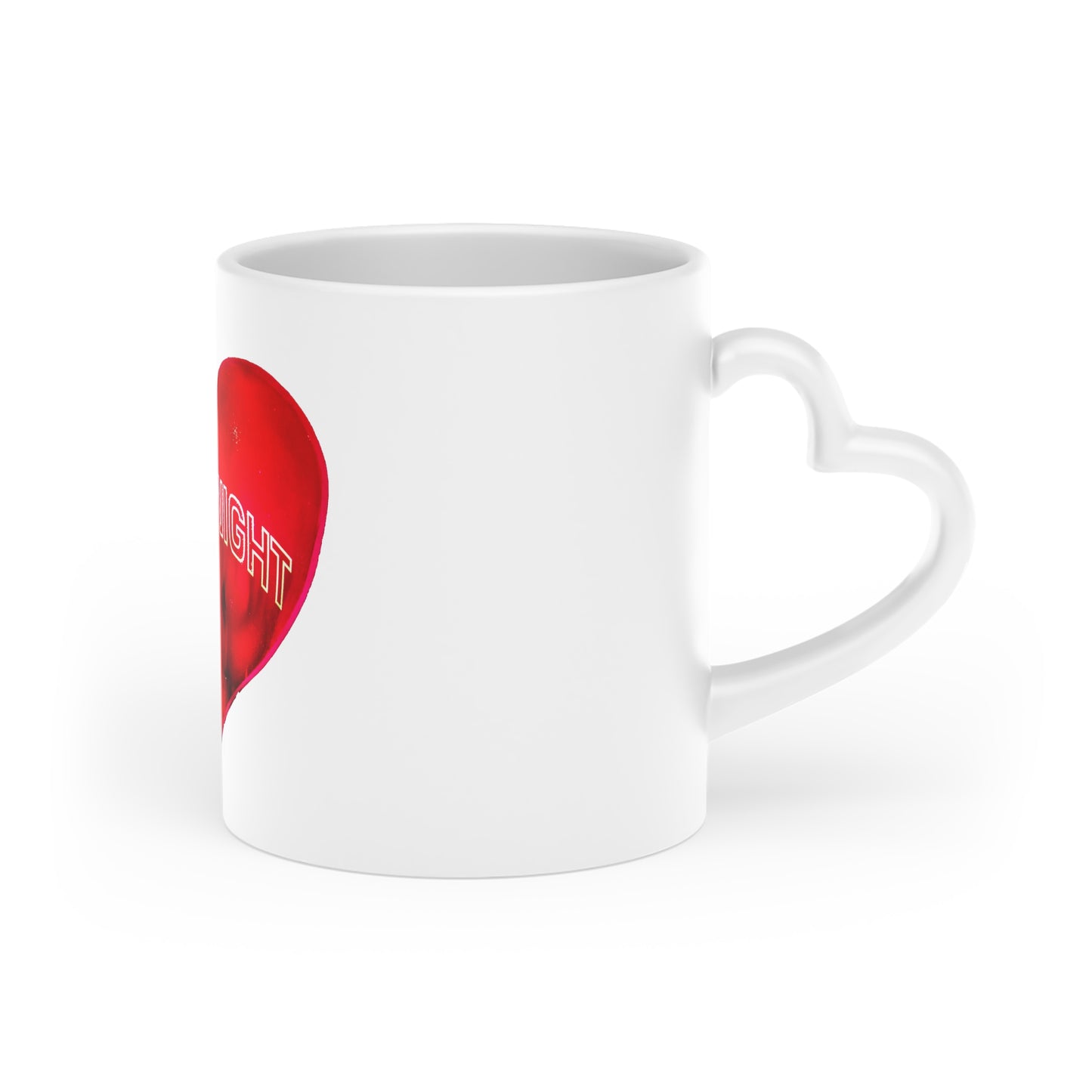 Goodnight Heart Mug — Red Heart Graphic Coffee Cup, Romantic Gift for Valentines & Bedtime