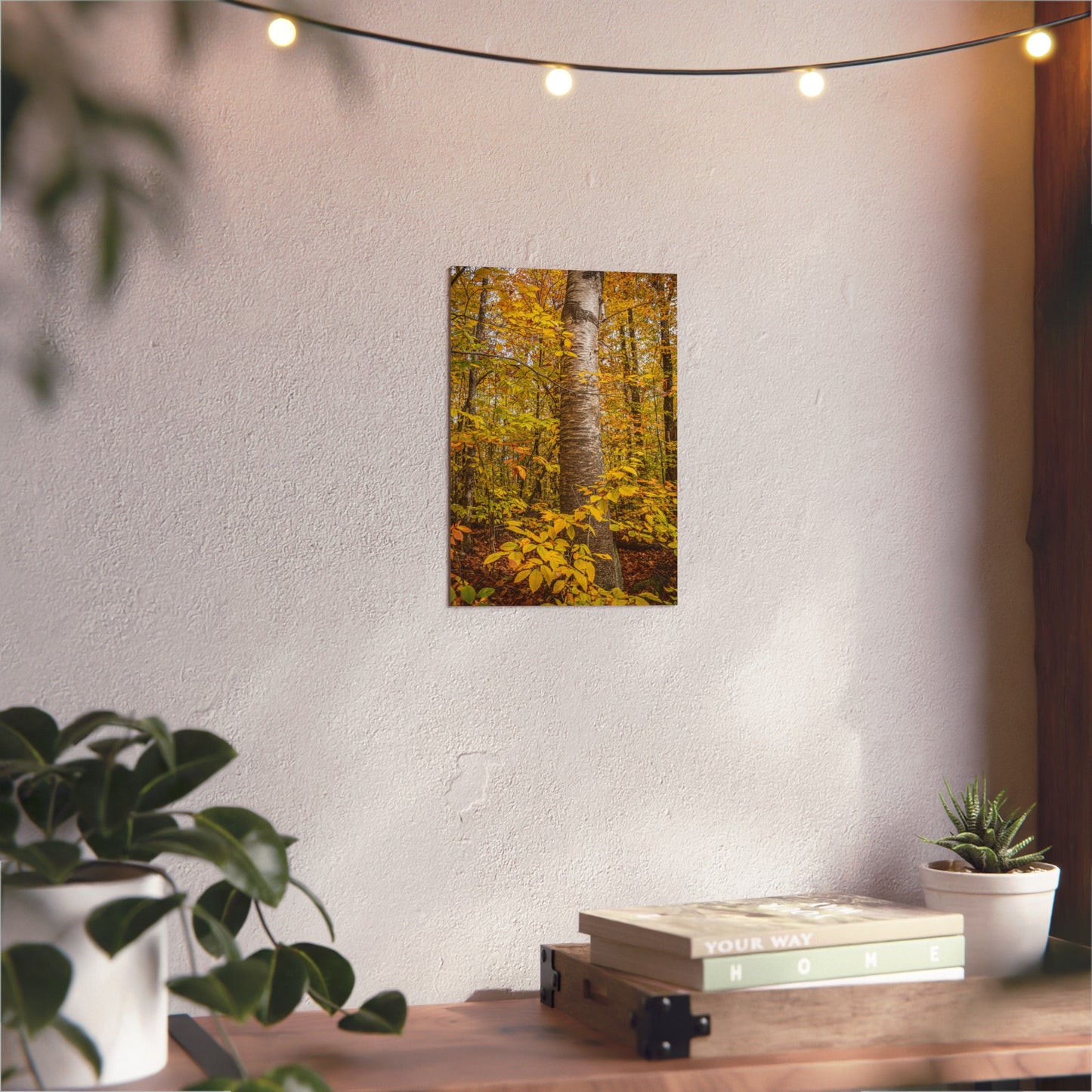 Autumn Nature Wall Art, Metal Print of Birch Tree, Rustic Home Decor, Fall Decoration, Woodland Photography, Nature Lover Gift