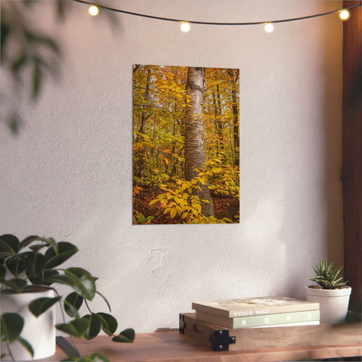 Autumn Nature Wall Art, Metal Print of Birch Tree, Rustic Home Decor, Fall Decoration, Woodland Photography, Nature Lover Gift