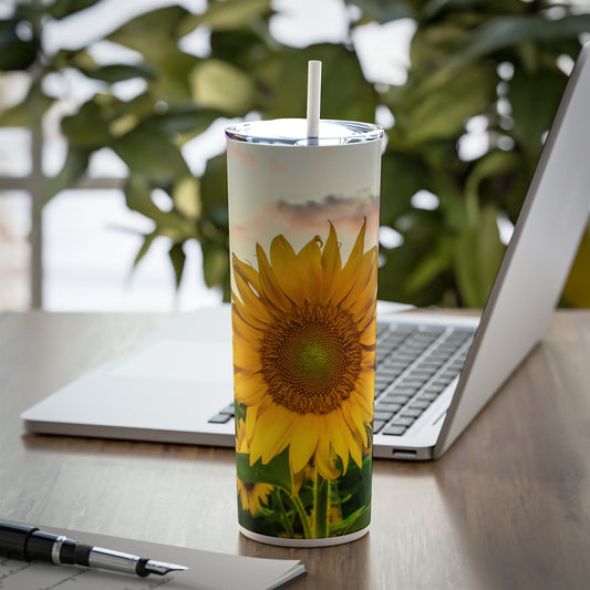 Skinny Steel Tumbler with Straw, 20oz
