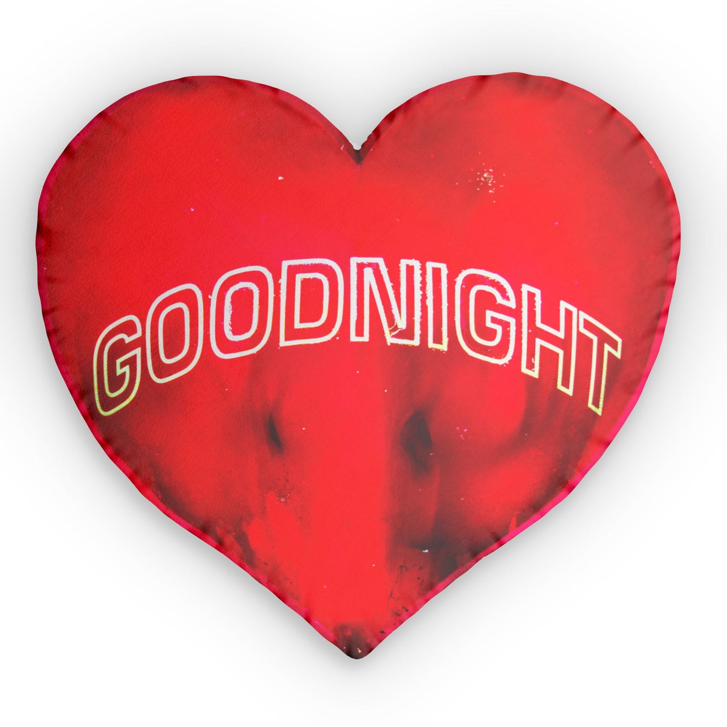 Custom Heart Shaped Pillow with 'Goodnight' Text | Cozy Home Decor, Cute Gift for Couples, Bedroom Decor, Valentine's Day Gift, Comfort Item