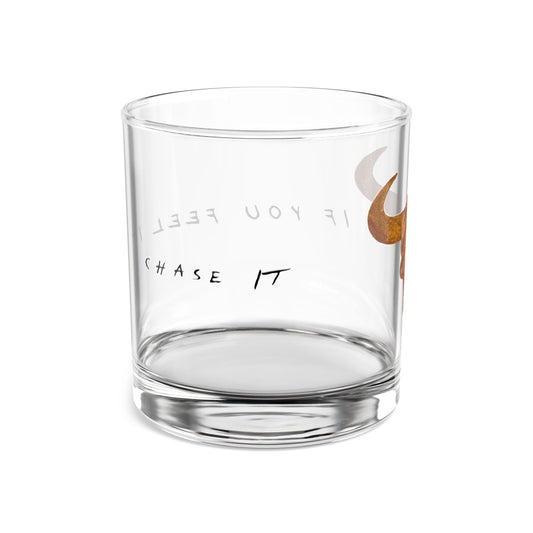 Bull Horn Rocks Glass — 10oz Whiskey Tumbler with Rustic Bull Skull Design