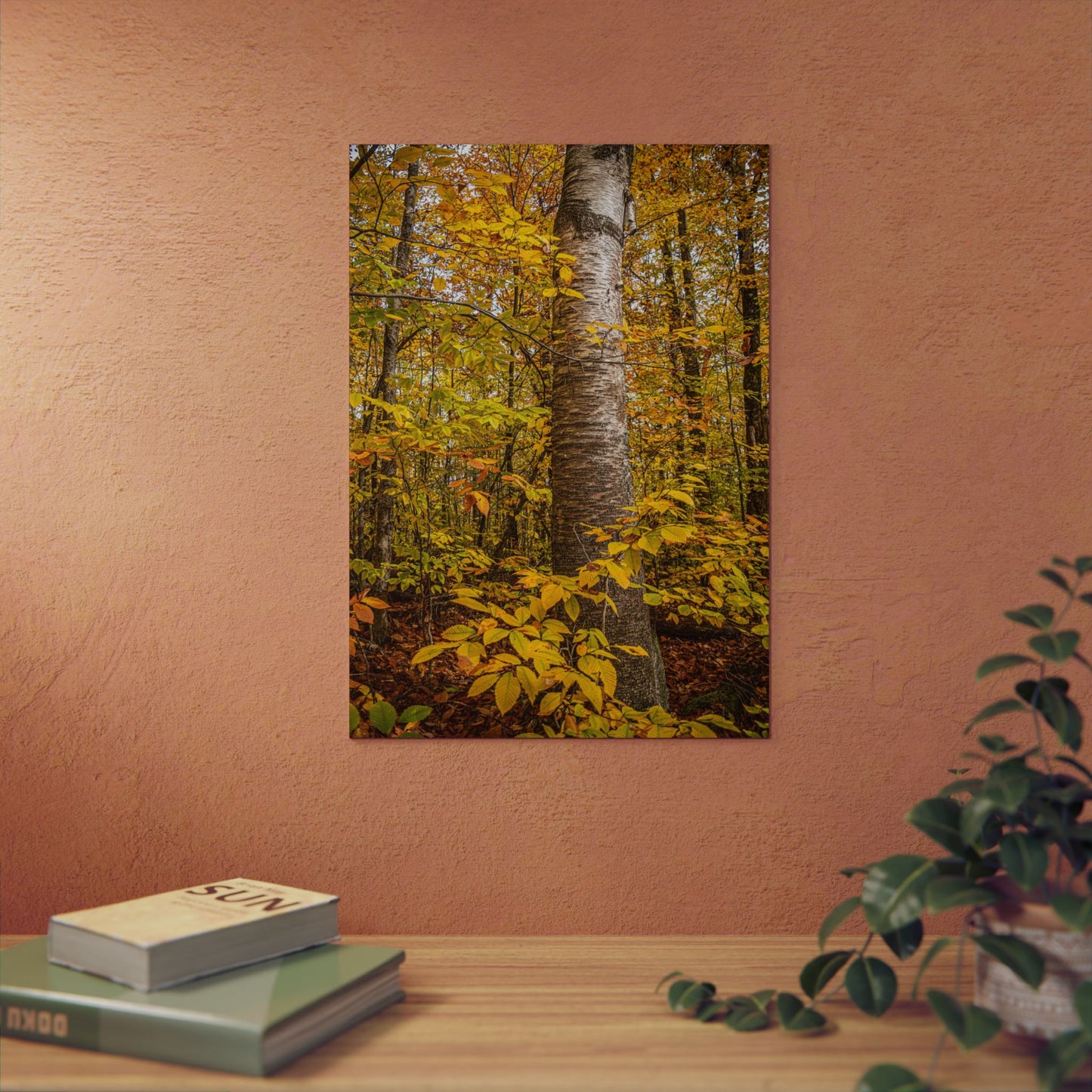 Autumn Nature Wall Art, Metal Print of Birch Tree, Rustic Home Decor, Fall Decoration, Woodland Photography, Nature Lover Gift
