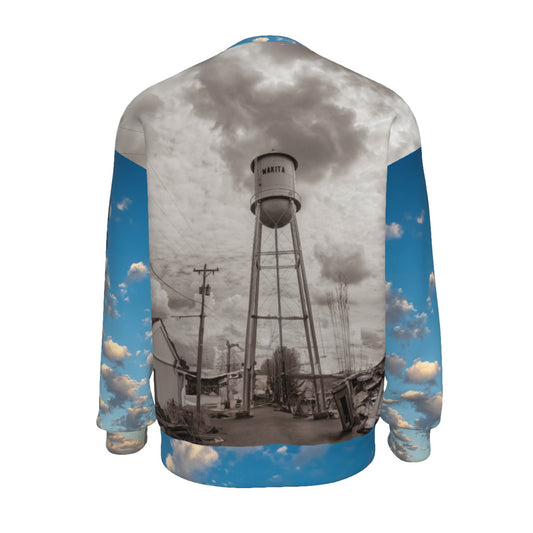 All-Over Print Unisex Drop-shoulder Knitted Fleece Sweater