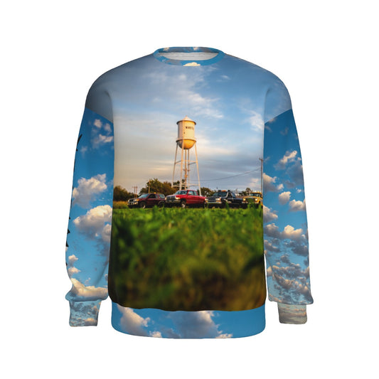All-Over Print Unisex Drop-shoulder Knitted Fleece Sweater