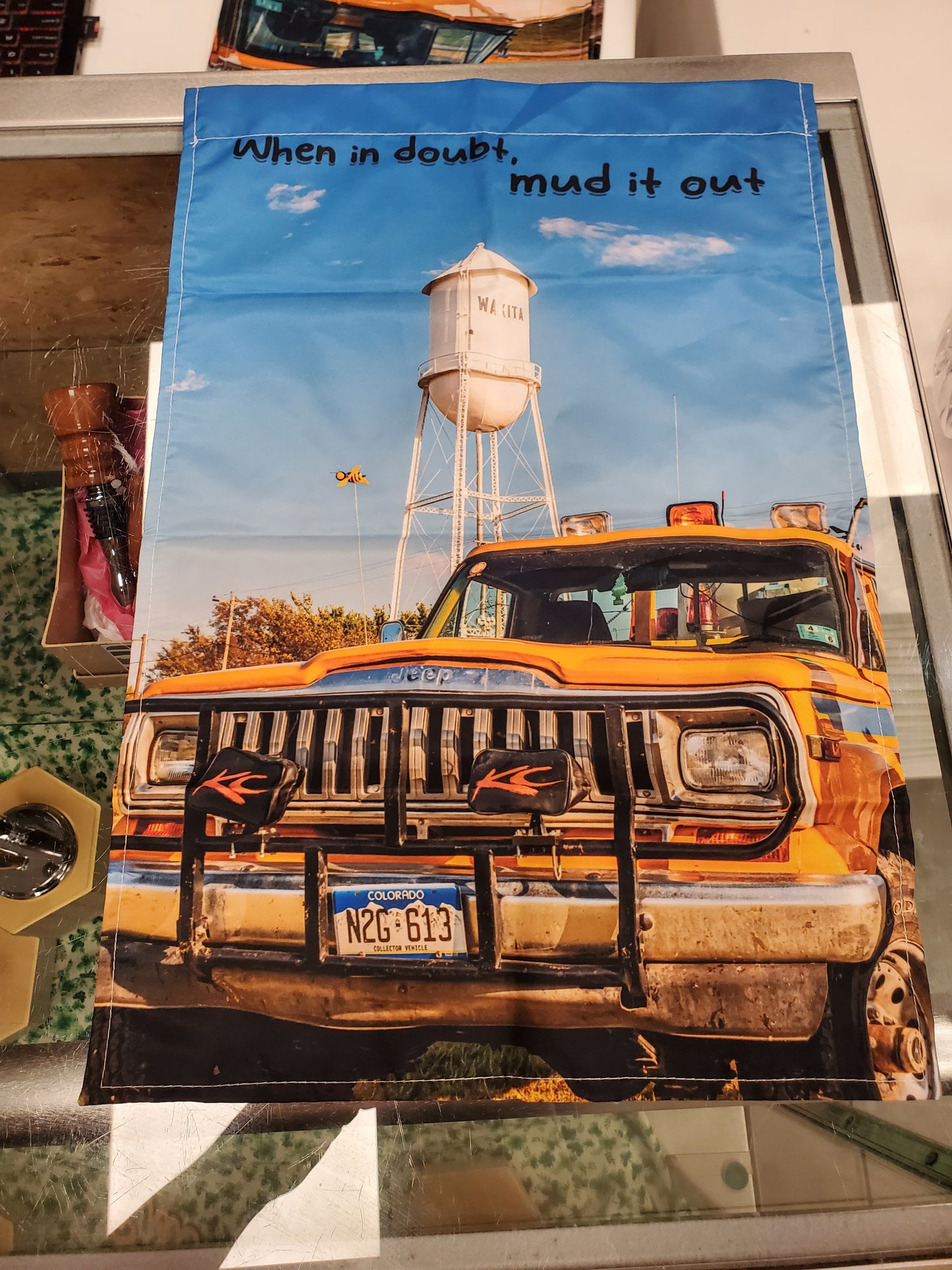 TWISTER JEEP and Aunt Meg Garden Flag | 12.6"x18.9"