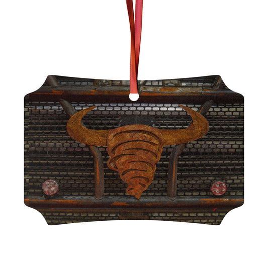 Rustic Metal Bull Ornament - Unique Aluminum Christmas or Decor Gift
