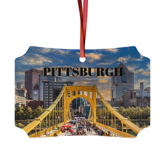 Pittsburgh Aluminum Ornament Set - Custom Decorative Holiday Ornaments