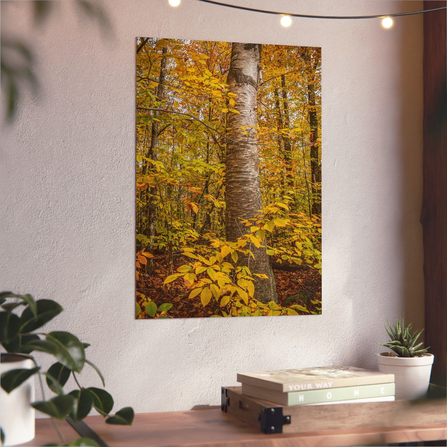 Autumn Nature Wall Art, Metal Print of Birch Tree, Rustic Home Decor, Fall Decoration, Woodland Photography, Nature Lover Gift