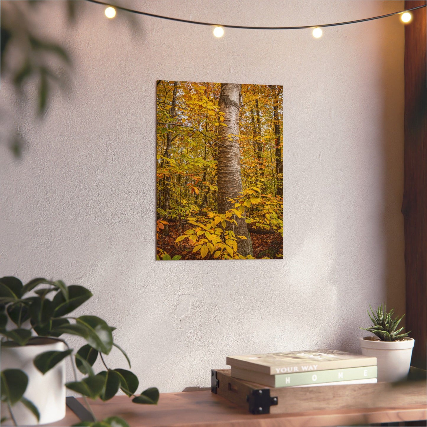 Autumn Nature Wall Art, Metal Print of Birch Tree, Rustic Home Decor, Fall Decoration, Woodland Photography, Nature Lover Gift