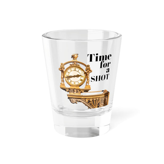 Vintage Shot Glass - "Time for a Shot" Design - Perfect for Celebrations & Parties