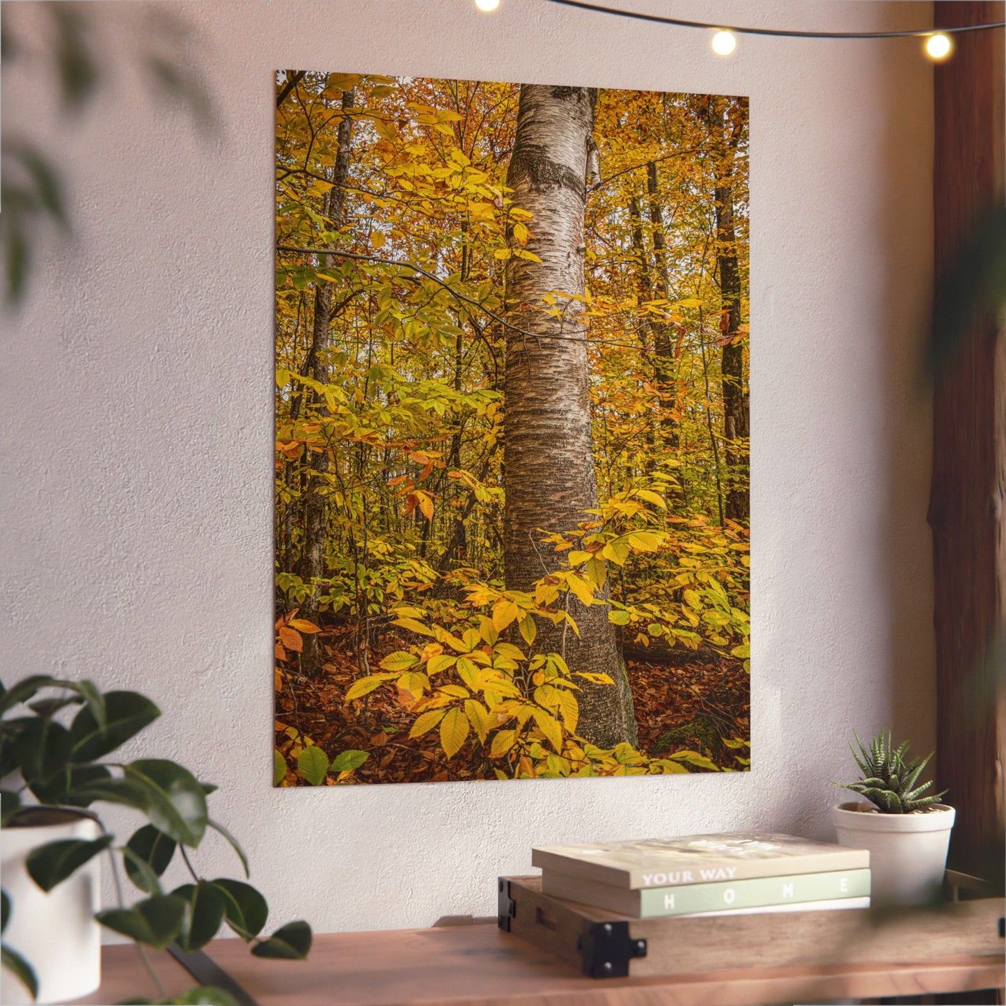 Autumn Nature Wall Art, Metal Print of Birch Tree, Rustic Home Decor, Fall Decoration, Woodland Photography, Nature Lover Gift