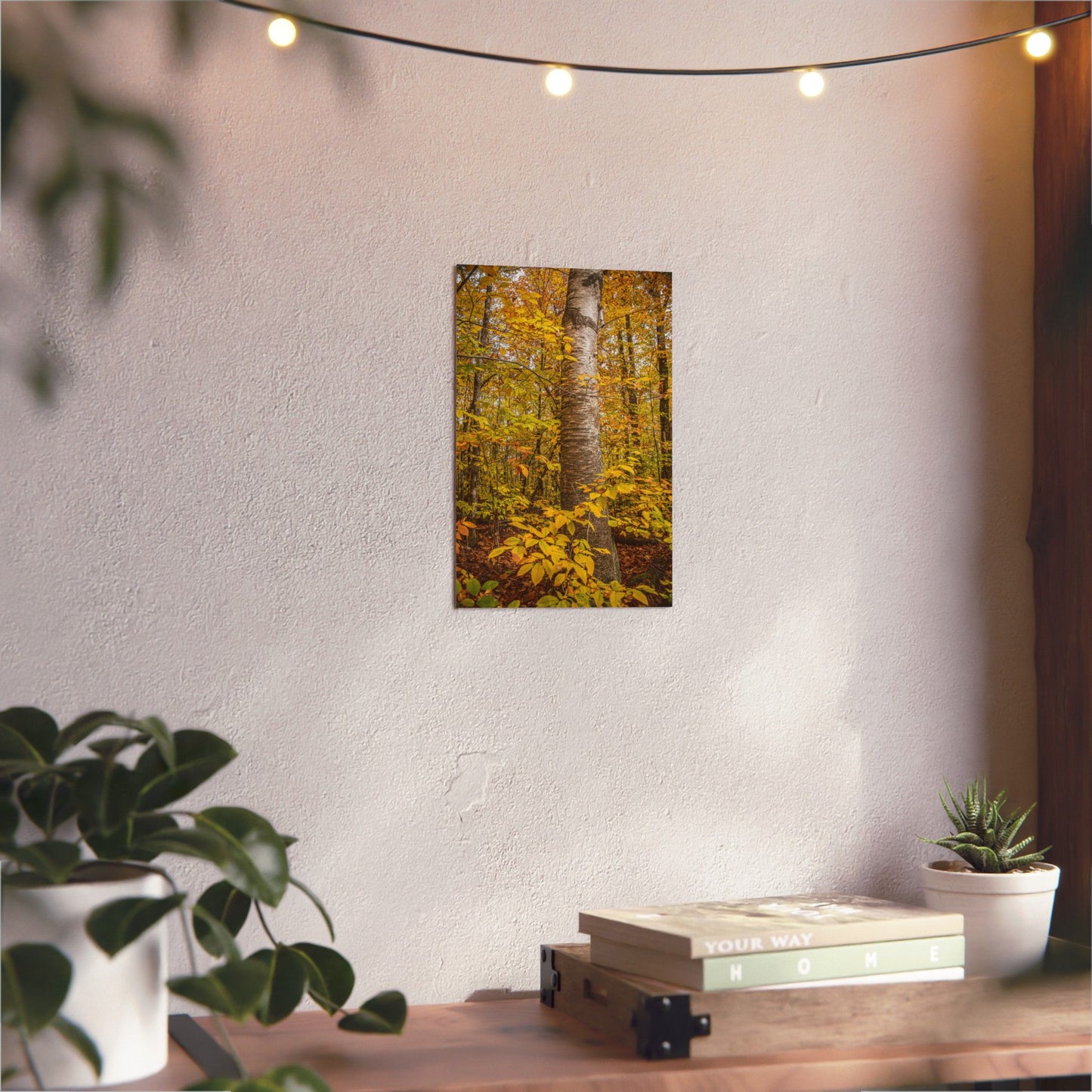 Autumn Nature Wall Art, Metal Print of Birch Tree, Rustic Home Decor, Fall Decoration, Woodland Photography, Nature Lover Gift