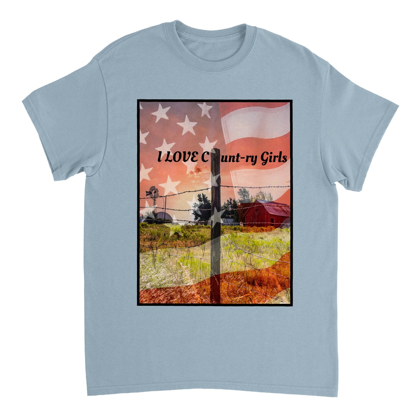 I LOVE COUNTRY GIRLS Heavyweight Unisex Crewneck T-shirt