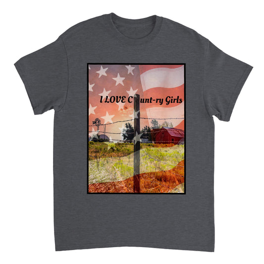 I LOVE COUNTRY GIRLS Heavyweight Unisex Crewneck T-shirt