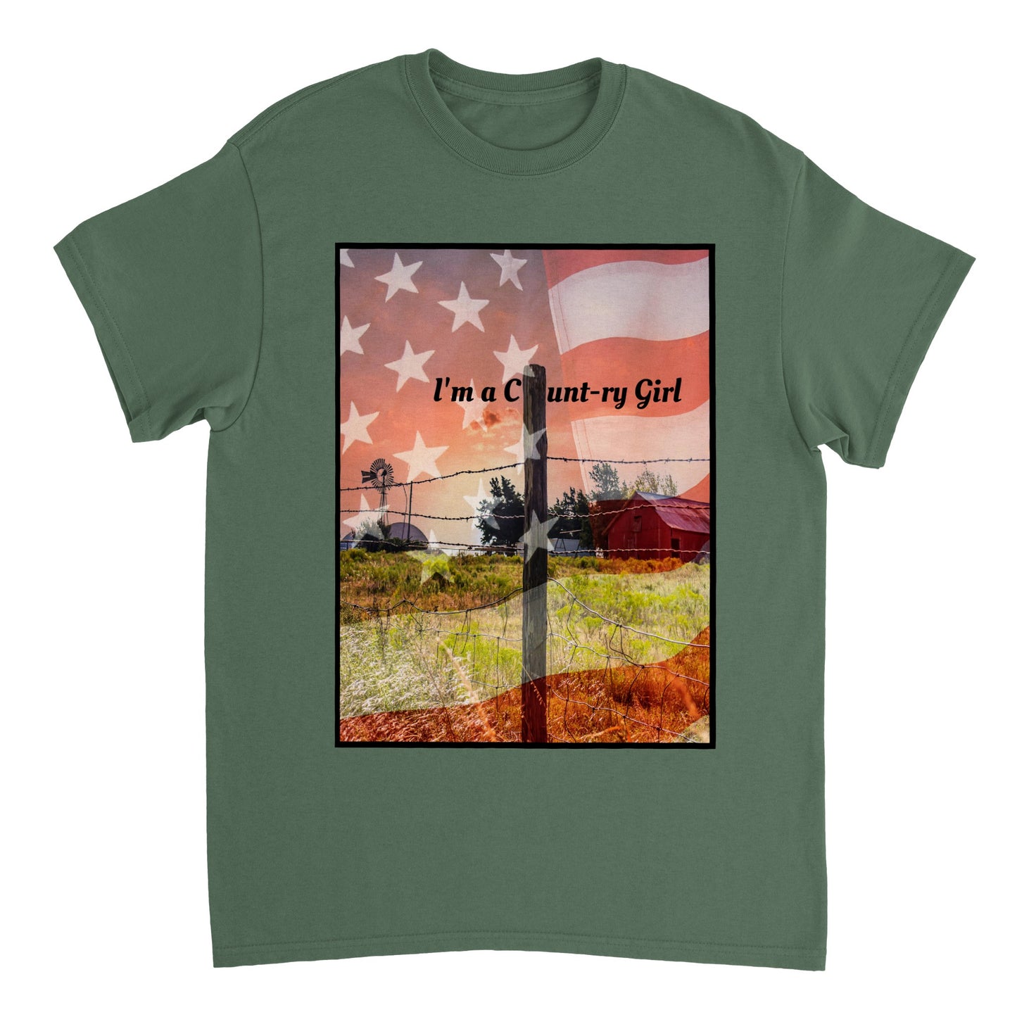 Im a Country girl Heavyweight Unisex Crewneck T-shirt