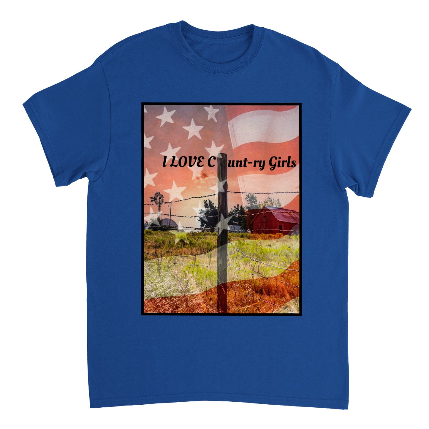 I LOVE COUNTRY GIRLS Heavyweight Unisex Crewneck T-shirt