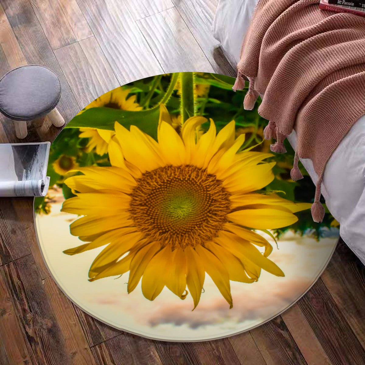 Foldable round mat