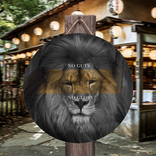 NO GUTS NO GLORY LION! Round hanger