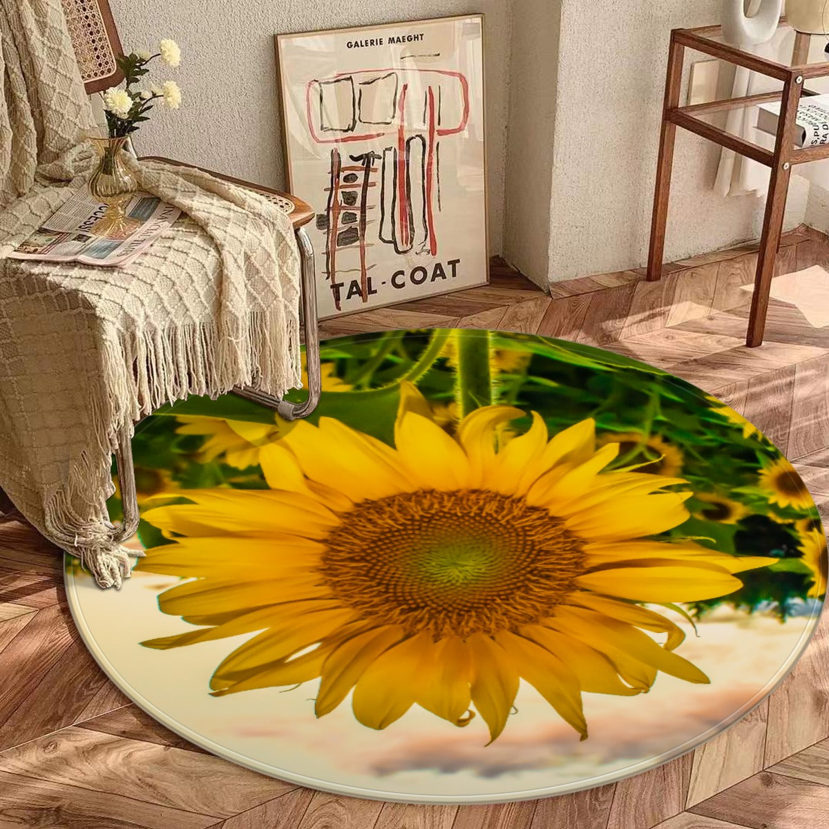 Foldable round mat