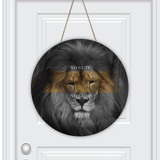 NO GUTS NO GLORY LION! Round hanger