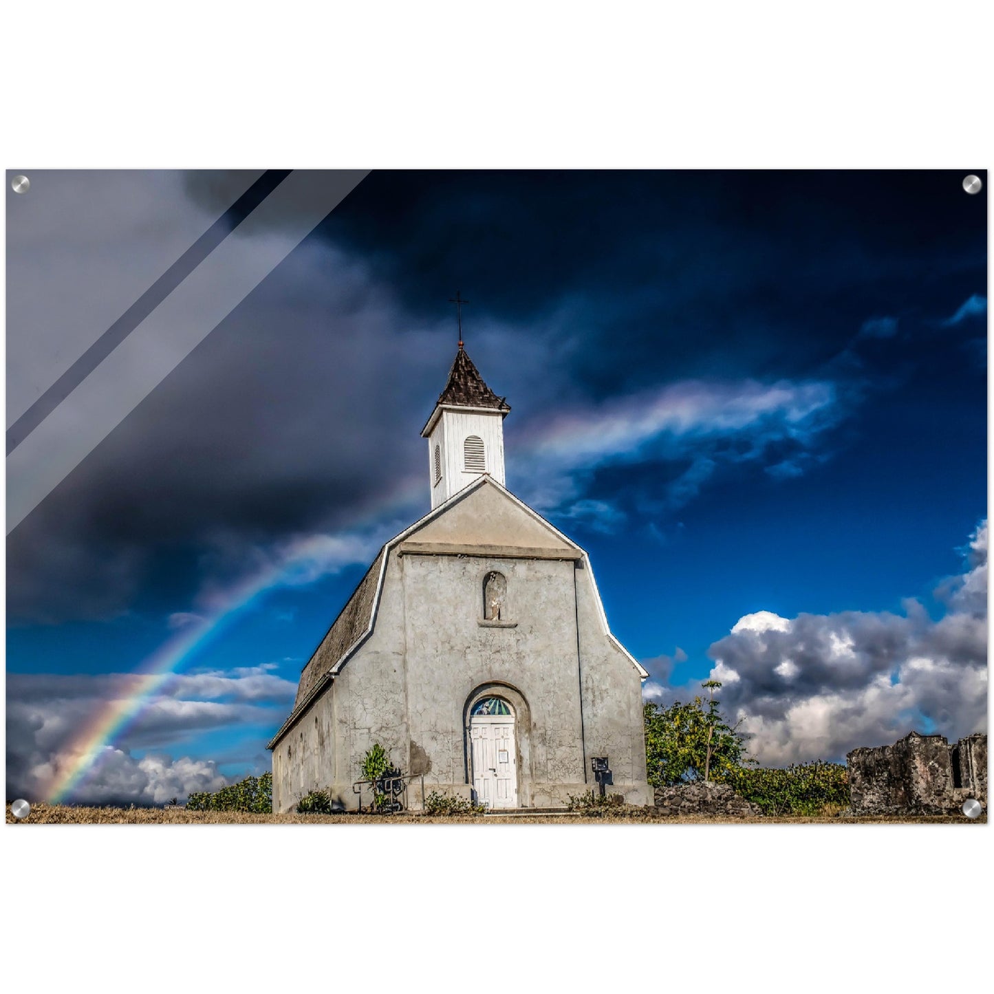 Hawaii Rainbow church Acrylic Print
