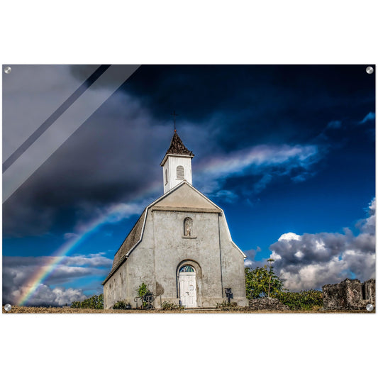 Hawaii Rainbow church Acrylic Print