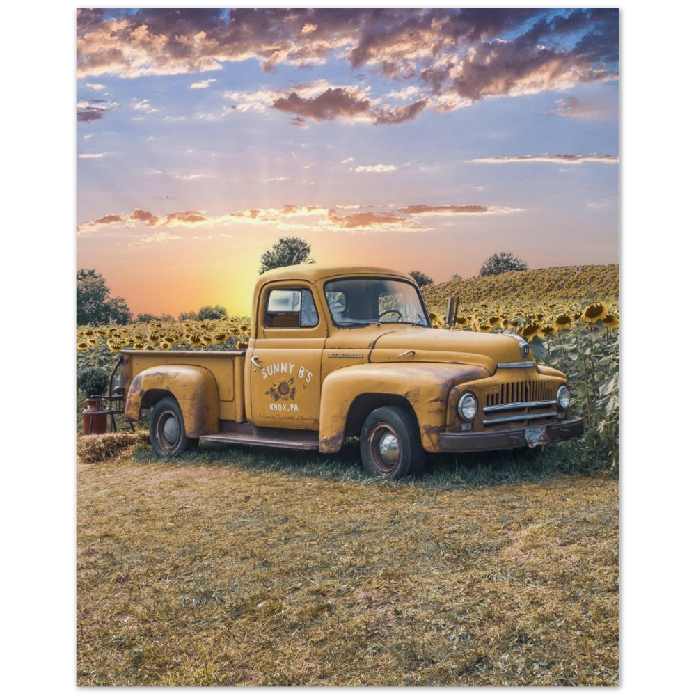 Sunflower Truck Archival Matte Paper Poster