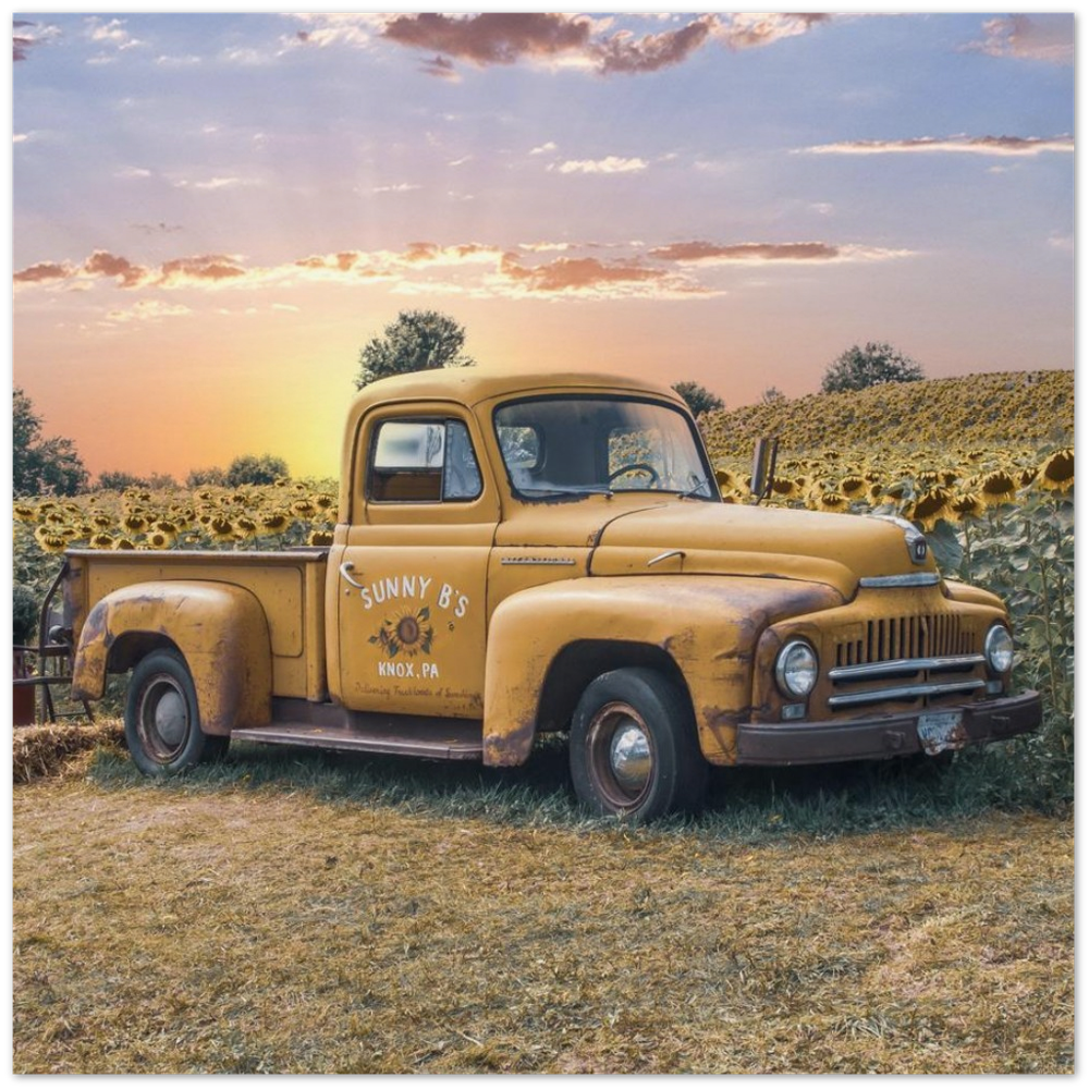 Sunflower Truck Archival Matte Paper Poster