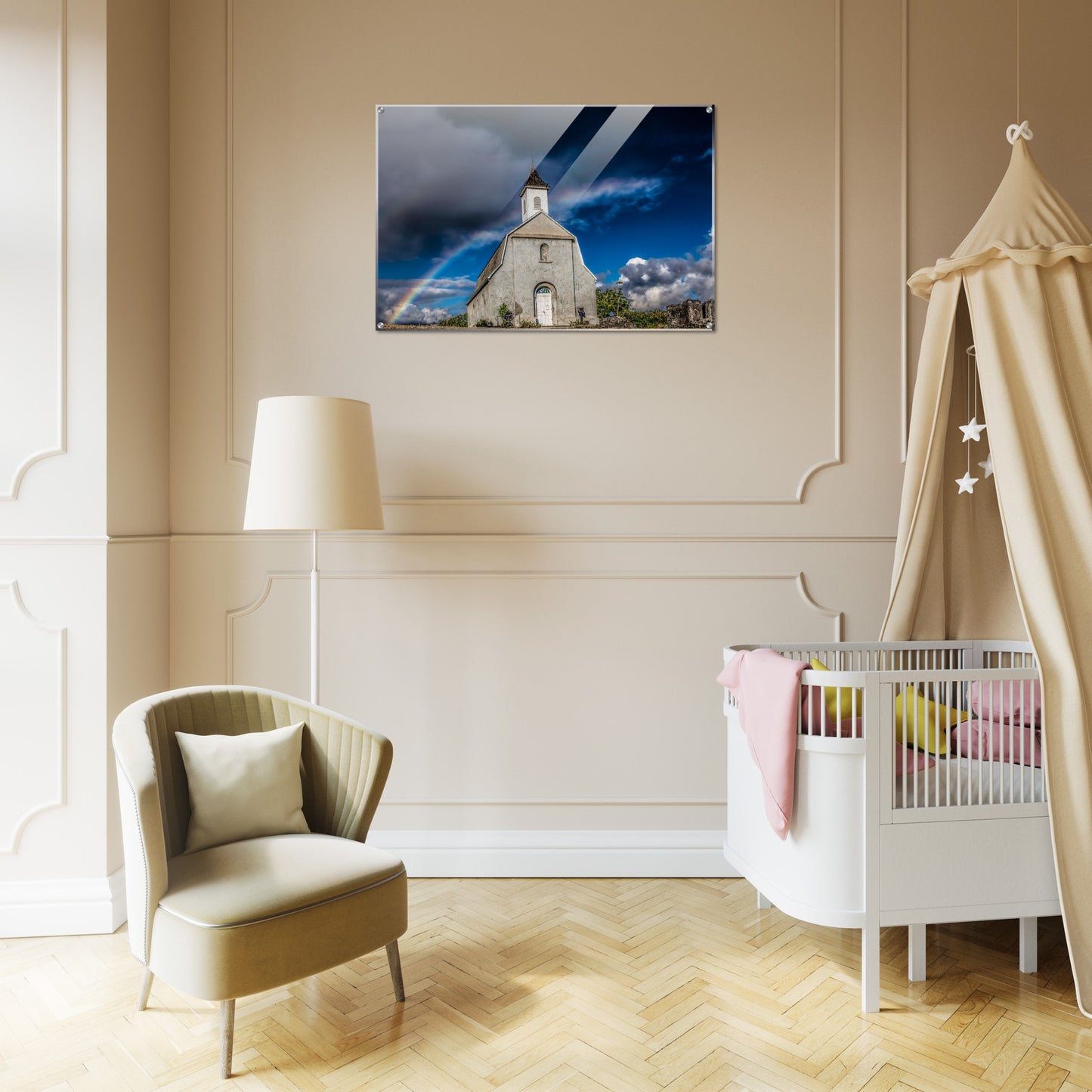 Hawaii Rainbow church Acrylic Print