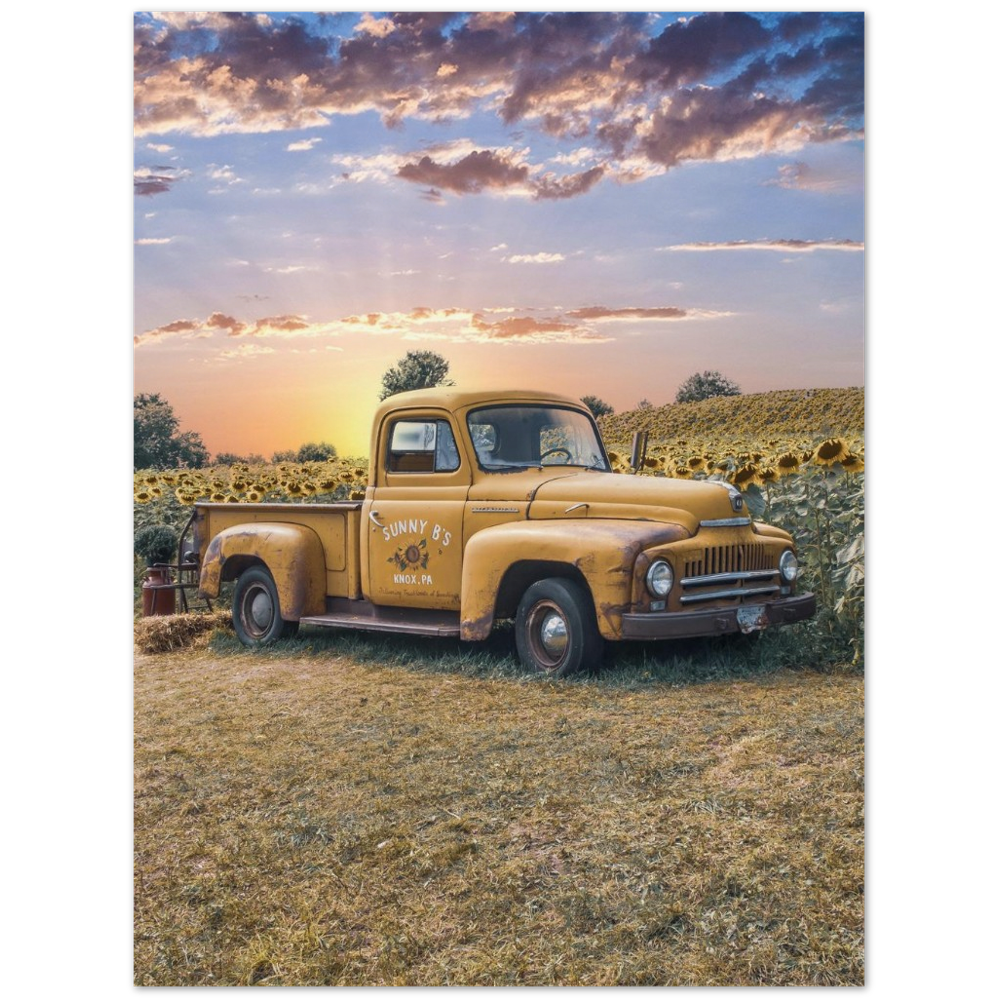 Sunflower Truck Archival Matte Paper Poster