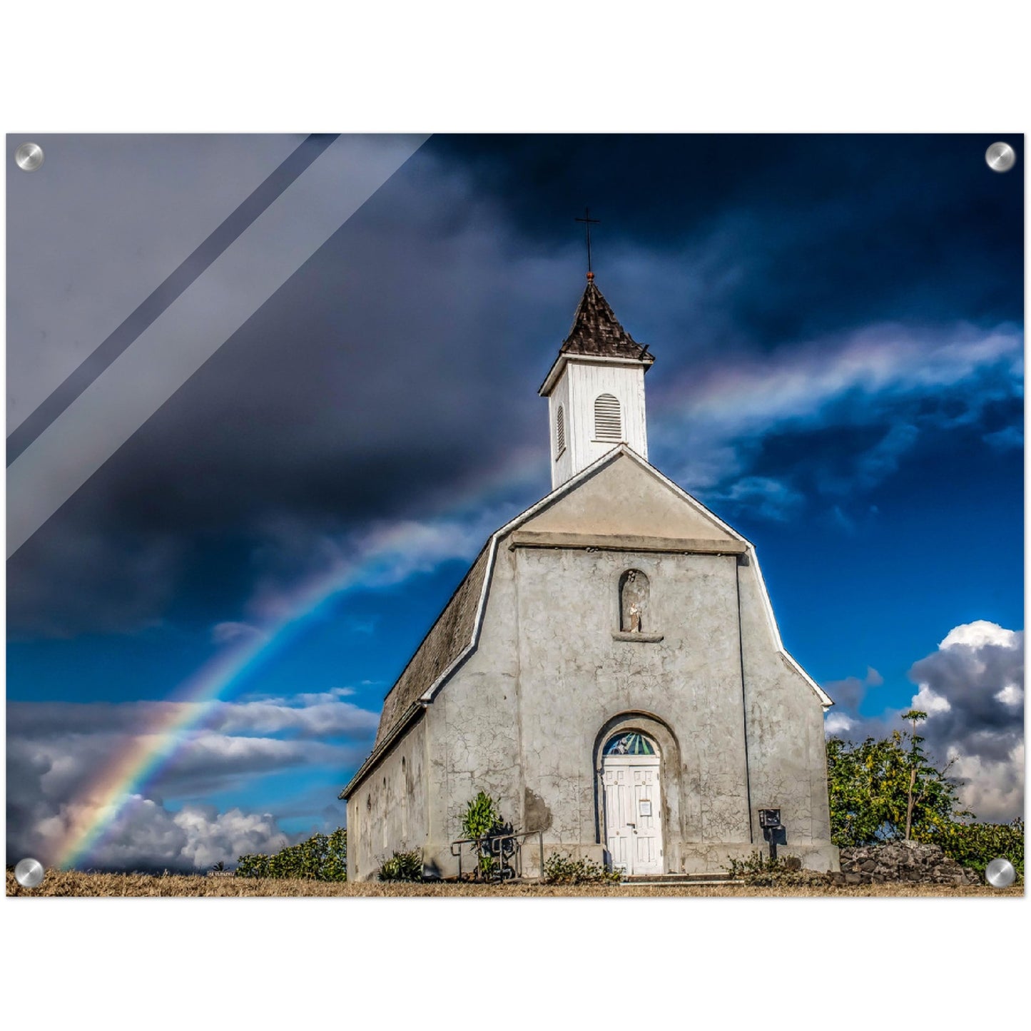 Hawaii Rainbow church Acrylic Print