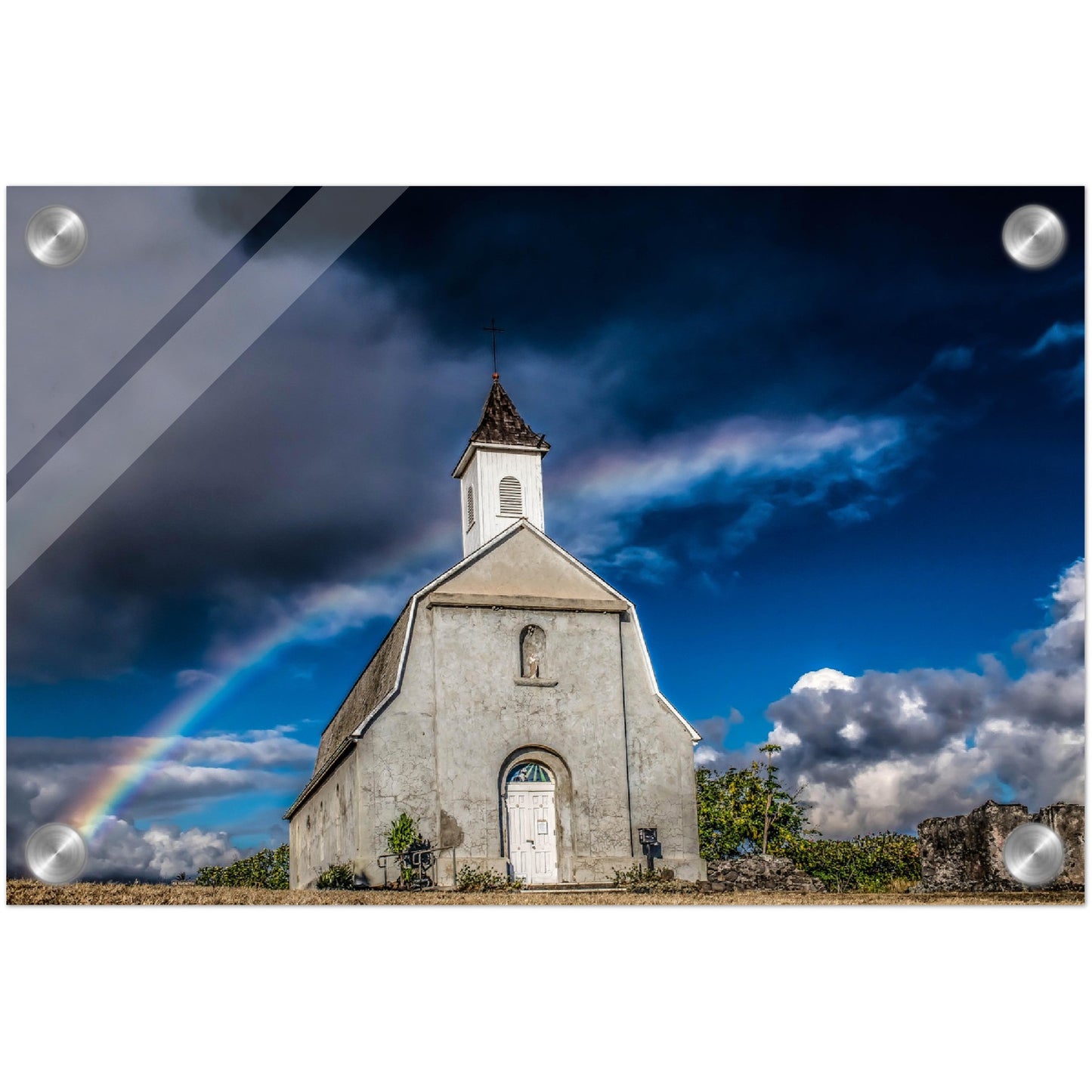 Hawaii Rainbow church Acrylic Print