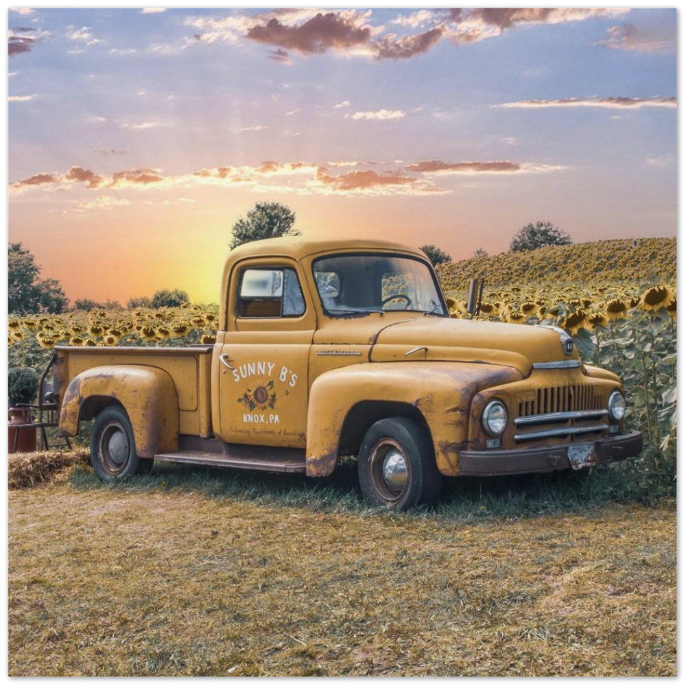 Sunflower Truck Archival Matte Paper Poster