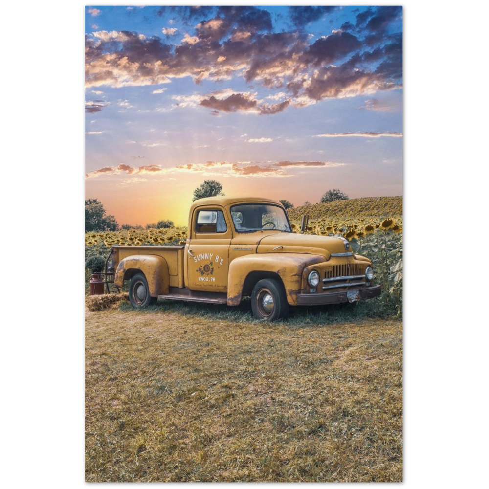 Sunflower Truck Archival Matte Paper Poster