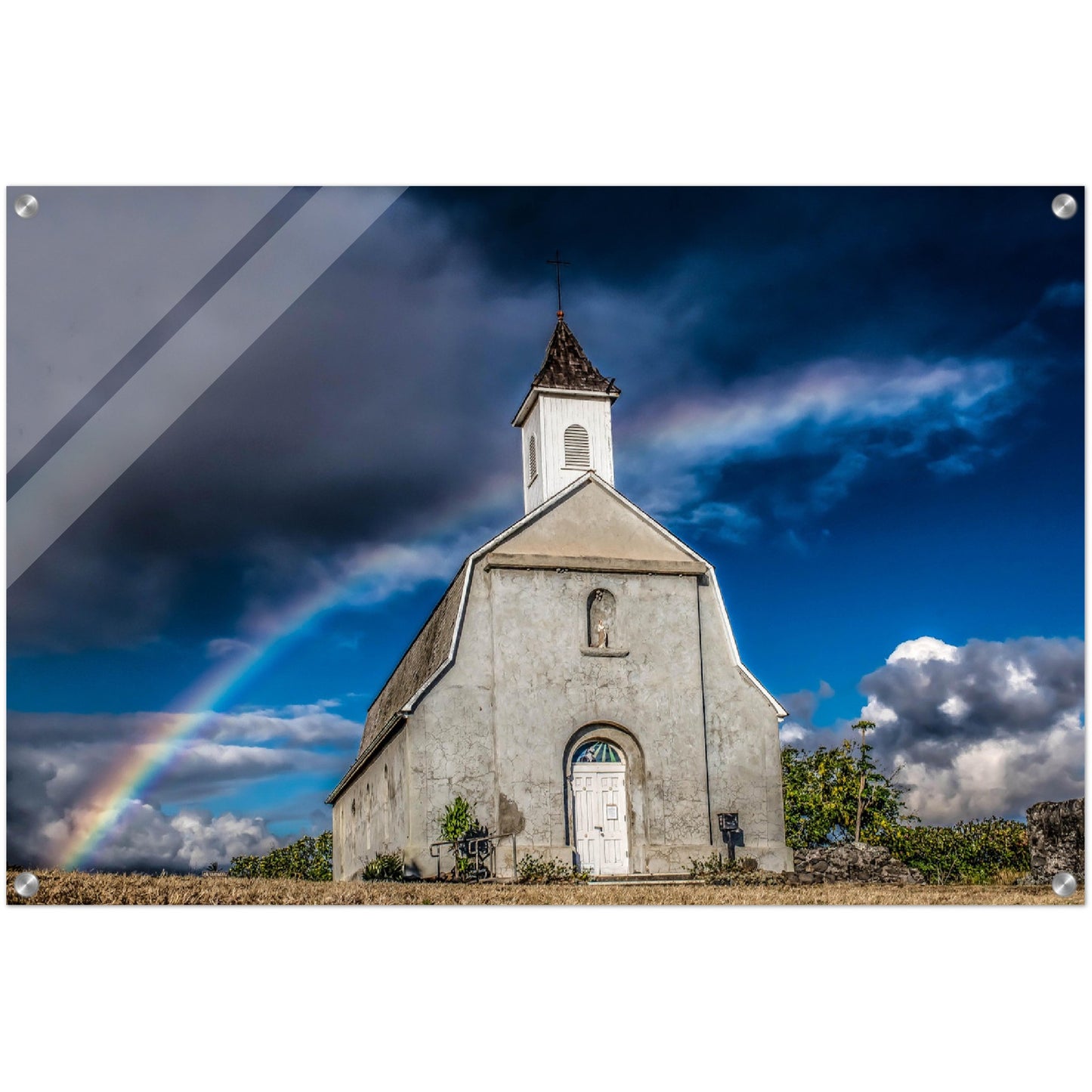 Hawaii Rainbow church Acrylic Print