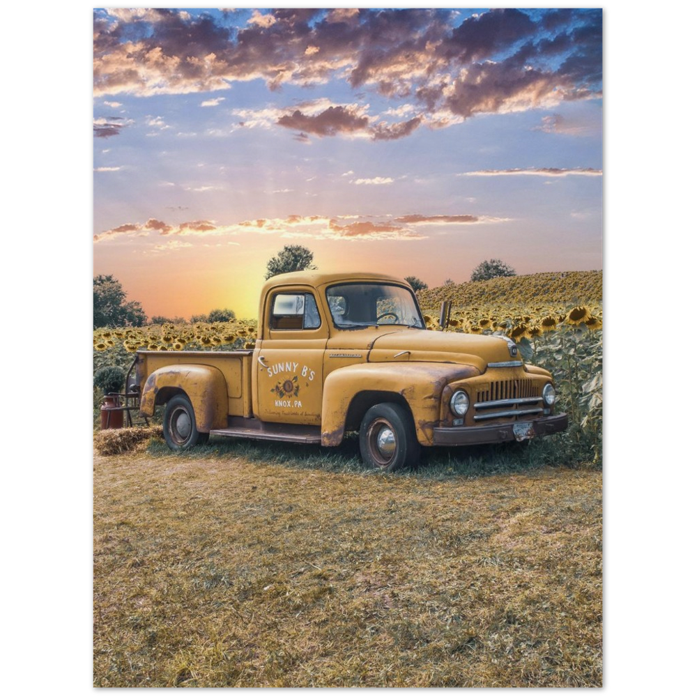 Sunflower Truck Archival Matte Paper Poster