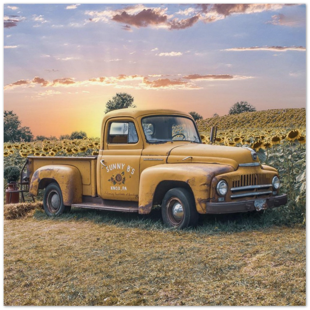 Sunflower Truck Archival Matte Paper Poster