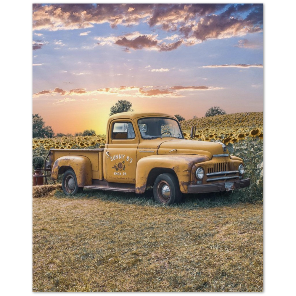 Sunflower Truck Archival Matte Paper Poster