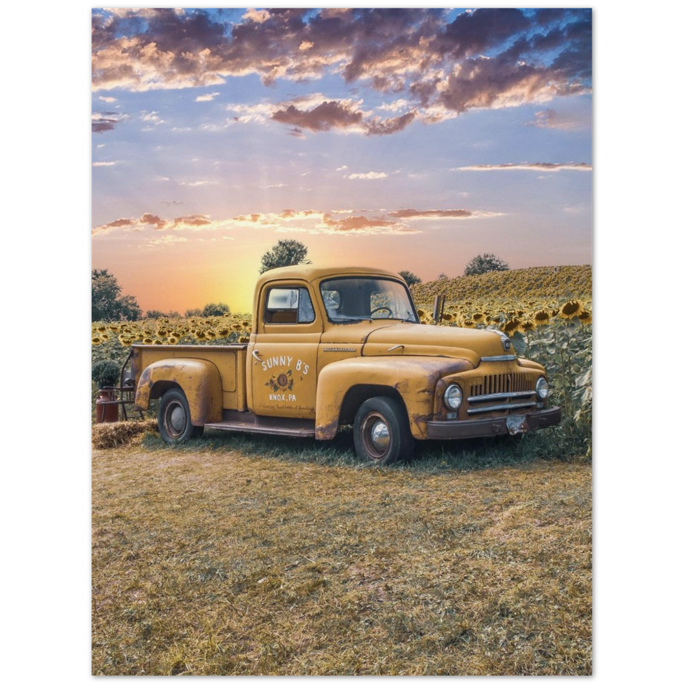 Sunflower Truck Archival Matte Paper Poster