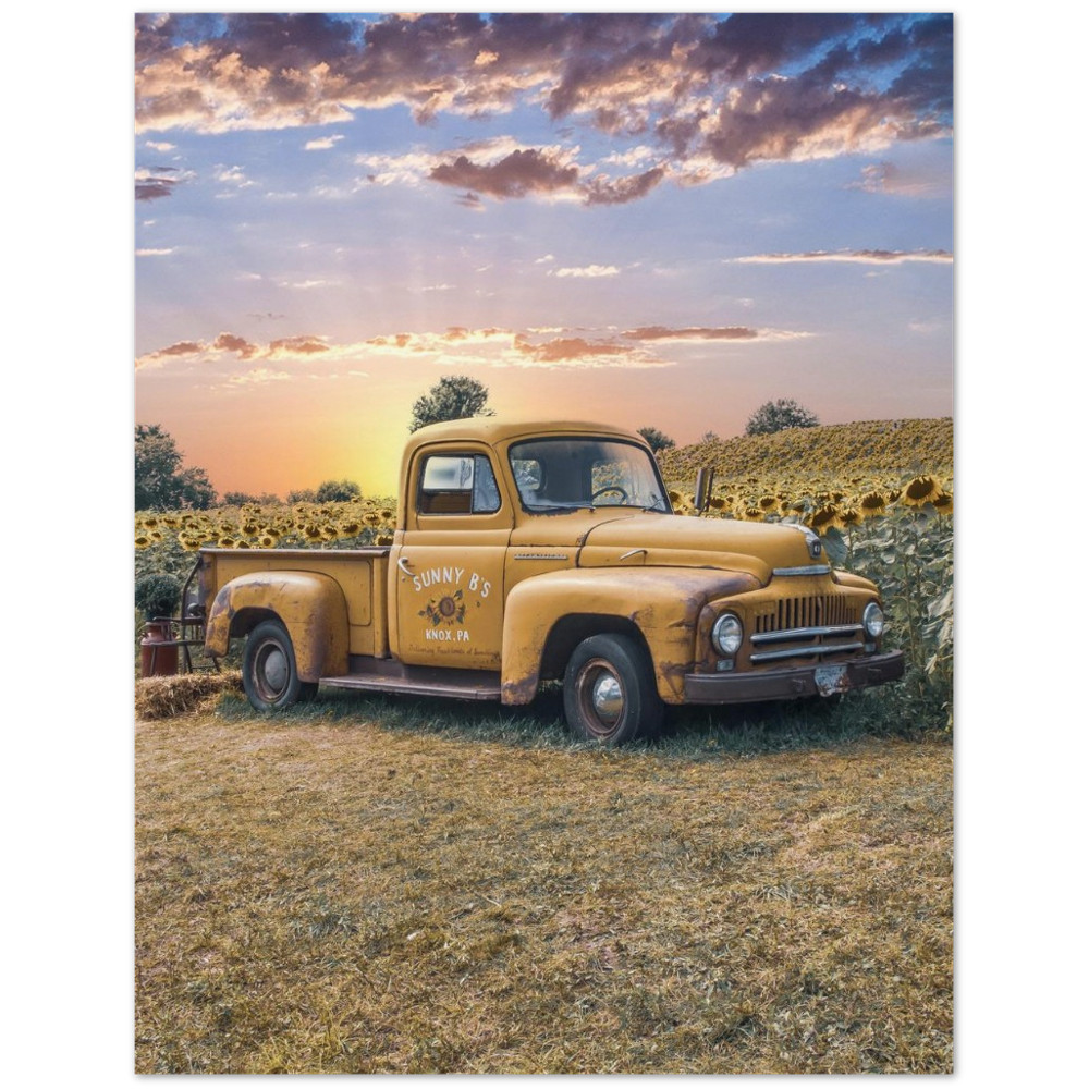Sunflower Truck Archival Matte Paper Poster