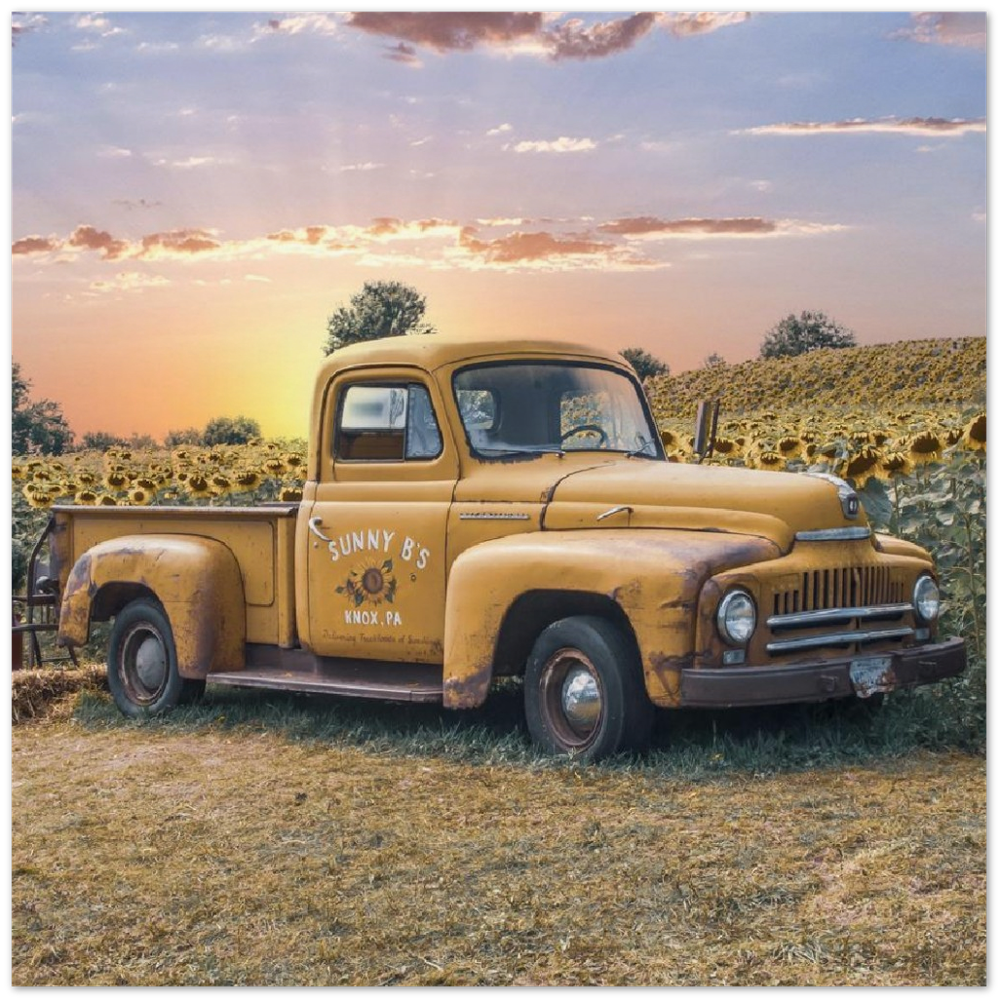 Sunflower Truck Archival Matte Paper Poster
