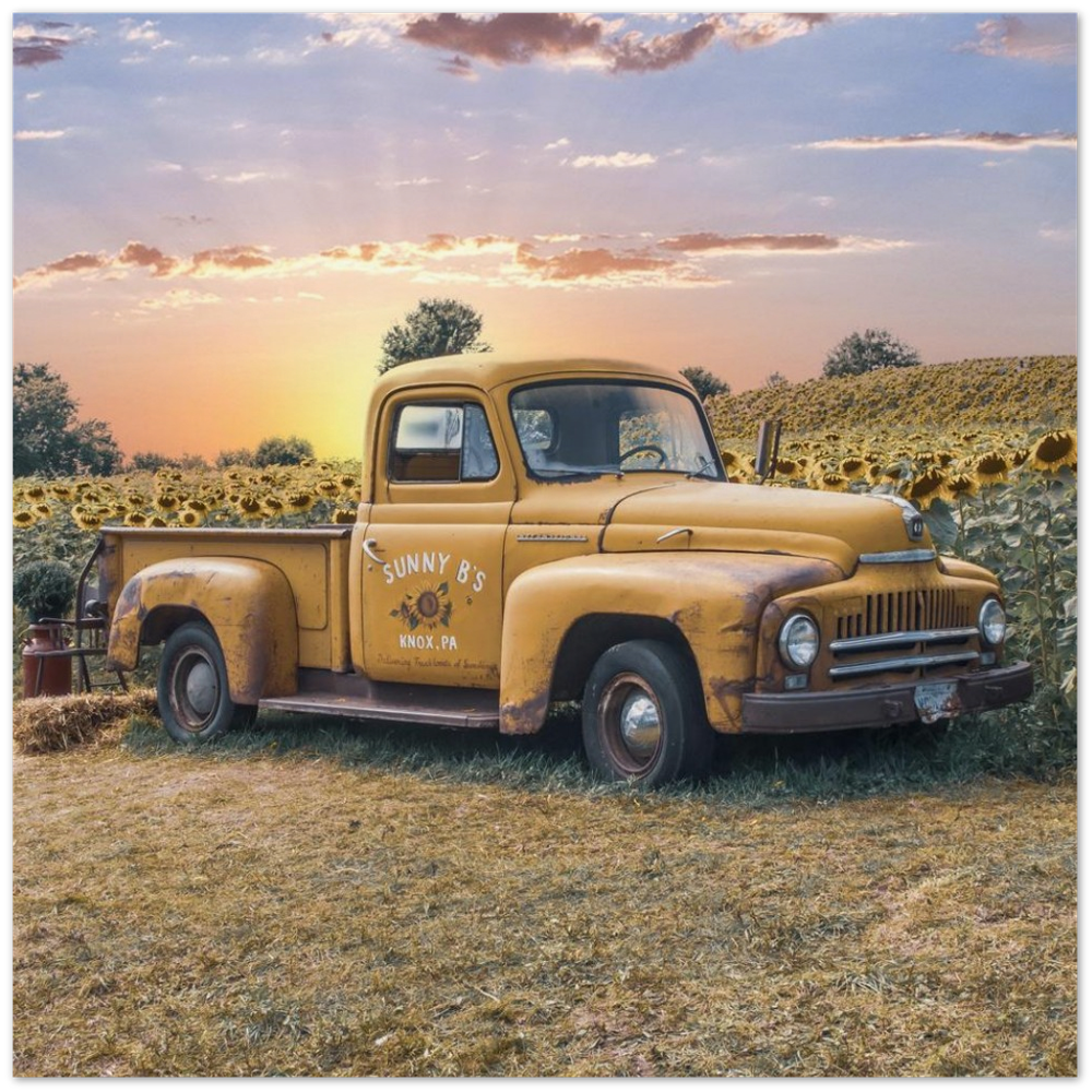 Sunflower Truck Archival Matte Paper Poster