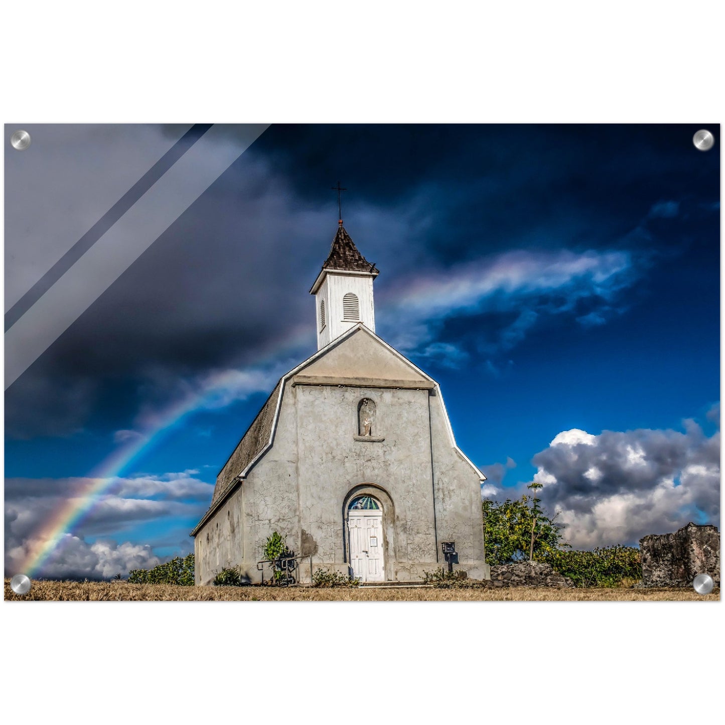 Hawaii Rainbow church Acrylic Print