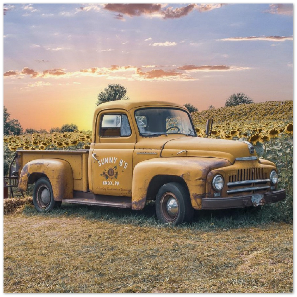 Sunflower Truck Archival Matte Paper Poster