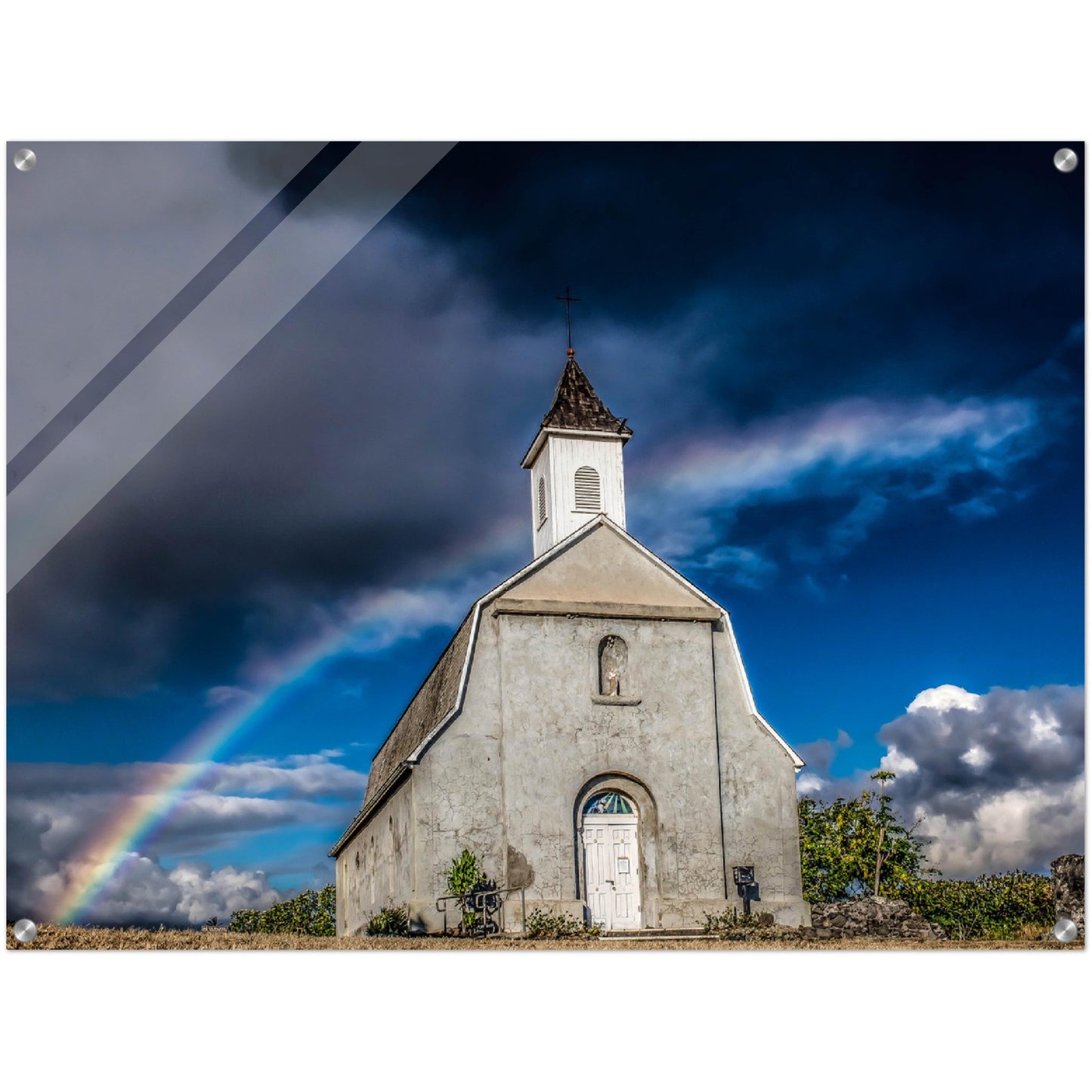 Hawaii Rainbow church Acrylic Print