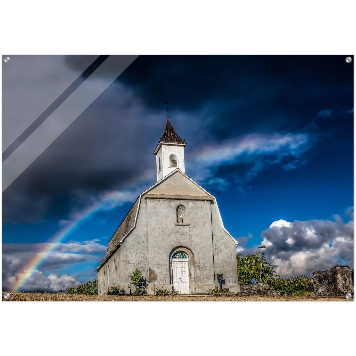 Hawaii Rainbow church Acrylic Print