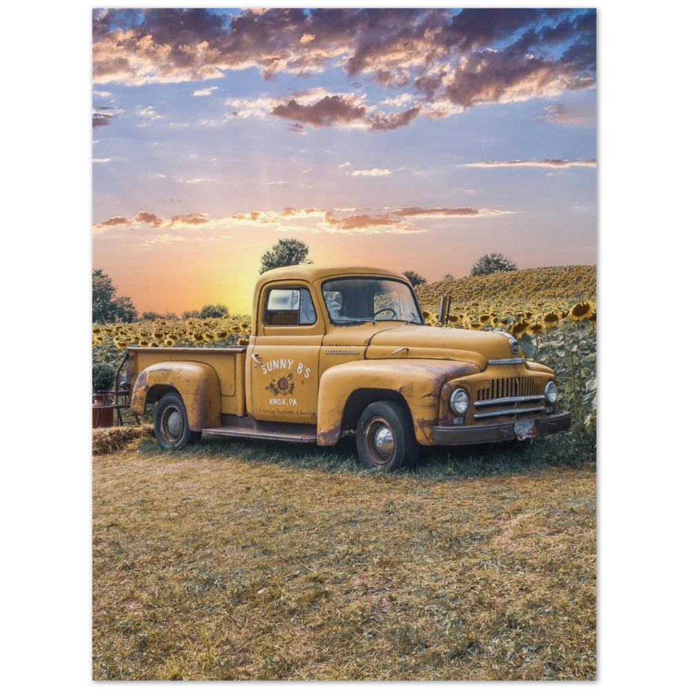 Sunflower Truck Archival Matte Paper Poster